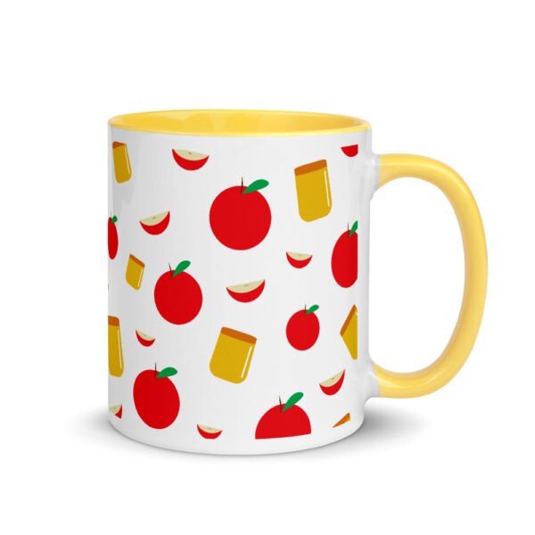 rosh hashanah apple and honey pattern mug with color